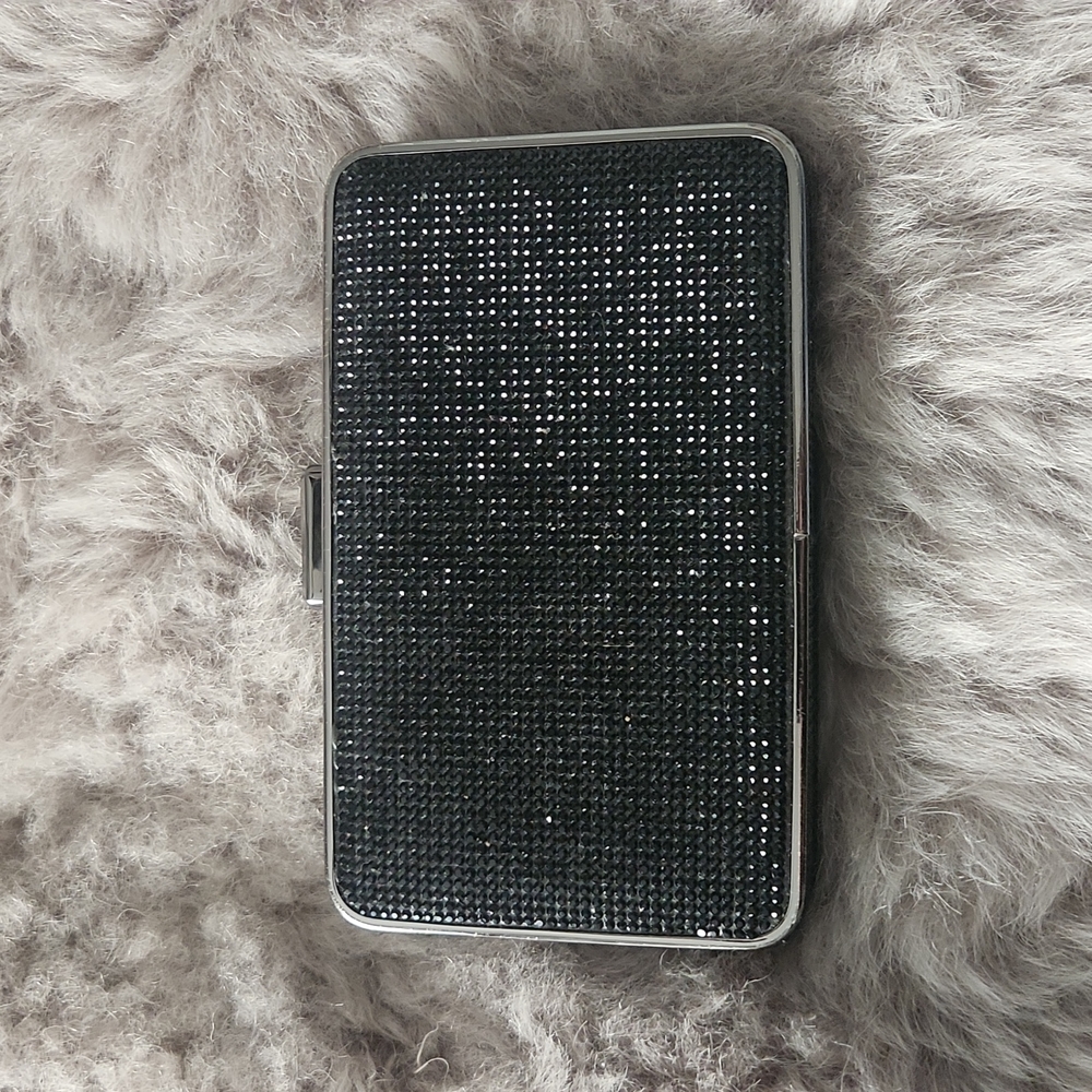 💎RARE💎 NWOT Michael Kors Black Elsie Crystal Embellished Box Clutch